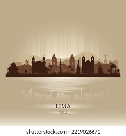 Lima Peru city skyline vector silhouette illustration