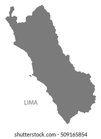 Lima Peru Map grey