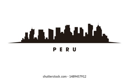 Lima Peru skyline and landmarks silhouette vector