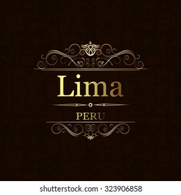 Lima, Peru.Vintage frame.