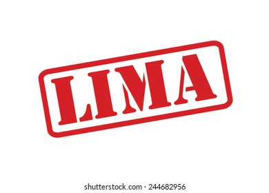 LIMA Red Rubber Stamp vector over a white background.