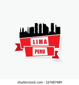 Lima ribbon banner - vector illustration