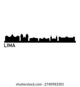 Lima skyline illustrated in vector on white background
