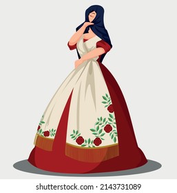 Lima woman, typical costume of lima, peru, women of the world, ancient woman, ancient dress, traditional dress of lima, woman covering one eye with a mantle