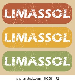 Limassol on colored background