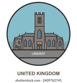 Limavady. Cities and towns in United Kingdom. Flat landmark