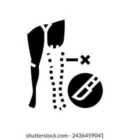 limb amputation surgery glyph icon vector. limb amputation surgery sign. isolated symbol illustration