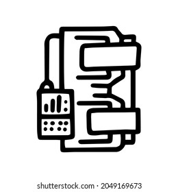 icono simple del doodle de la línea de masajeador limb