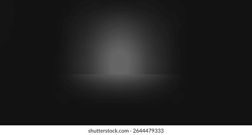 Limbo black background. Abstract dark gradient backdrop. Color wall of studio, room, stand for product display or photo. Modern banner with empty place for advertising text. Vector illustration