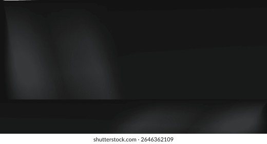 Limbo black background. Abstract dark gradient backdrop. Color wall of studio, room, stand for product display or photo. Modern banner with empty place for advertising text