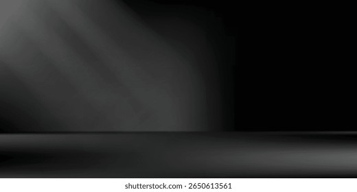 Limbo fondo negro. Abstractas fondo de gradiente oscuro. Pared del color del estudio, sitio, soporte para la exhibición del producto o la foto. 