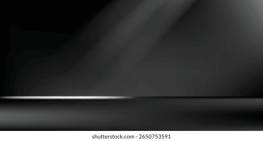 Limbo fondo negro. Abstractas fondo de gradiente oscuro. Pared del color del estudio, sitio, soporte para la exhibición del producto o la foto. 