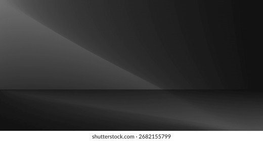 Limbo fondo negro. Abstractas fondo de gradiente oscuro. Pared del color del estudio, sitio, soporte para la exhibición del producto o la foto. Moderno Anuncio con espacio vacío para texto publicitario. Ilustración vectorial.