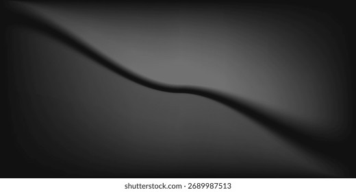 Limbo black background. Abstract dark gradient backdrop. Color wall of studio, room, stand for product display or photo. Modern banner with empty place for advertising text. Vector illustration.