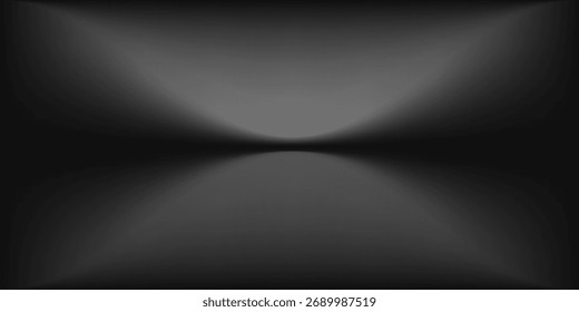 Limbo fondo negro. Abstractas fondo de gradiente oscuro. Pared del color del estudio, sitio, soporte para la exhibición del producto o la foto. Moderno Anuncio con espacio vacío para texto publicitario. Ilustración vectorial.