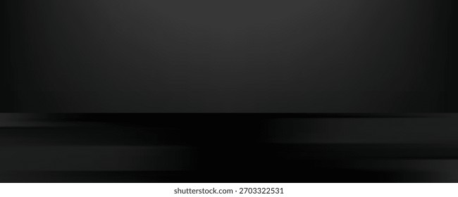 schwarzer Hintergrund. Abstrakter dunkler Farbverlauf. Farbwand von Studio, Raum, Ständer für Produktpräsentation oder Foto.