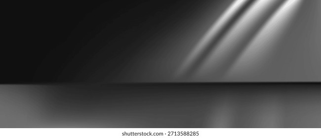 Limbo fondo negro. Abstractas fondo de gradiente oscuro. Pared del color del estudio, sitio, soporte para la exhibición del producto o la foto. Moderno Anuncio con espacio vacío para texto publicitario. Ilustración vectorial.

