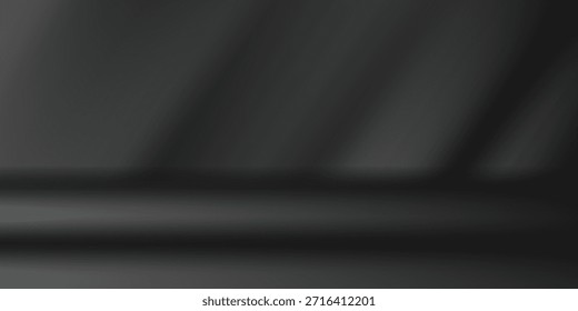 Limbo fondo negro. Abstractas fondo de gradiente oscuro. Pared del color del estudio, sitio, soporte para la exhibición del producto o la foto. Moderno Anuncio con espacio vacío para texto publicitario. Ilustración vectorial.