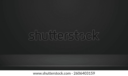 Limbo black background. Abstract dark gradient backdrop. Color wall of studio, room, stand for product display or photo. Modern banner with empty place for advertising text. Black studio room