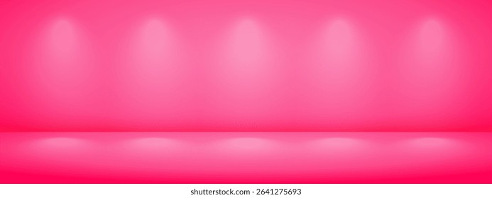 Limbo pink background with light shadow. Abstract studio gradient bg. Modern banner with empty space for advertising text. Vector illustration