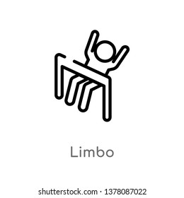 Limbo Vector Line Icon. Simple Element Illustration. Limbo Outline Icon From People Concept. Can Be Used For Web And Mobile