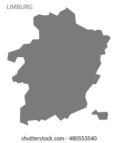 Limburg Belgium Map in grey