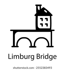 Limburg bridge icon in doodle style