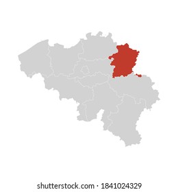 Limburg Highlighted on Belgium Map Eps 10