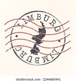 Limburg, Netherlands Stamp Map Postal. Silhouette. Passport Round Design. Vector Icon. Design Retro Travel National Symbol.
