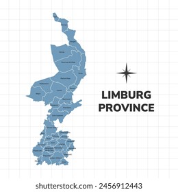 Limburg Province map illustration. Map of the province in the Netherlands