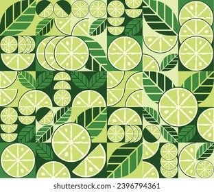 Lime Abstract vector pattern art Isolate