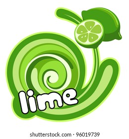 Lime. Background for design of packing. Vector illustration.