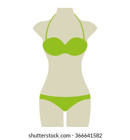 lime Bikini Summer Vector Icon Button