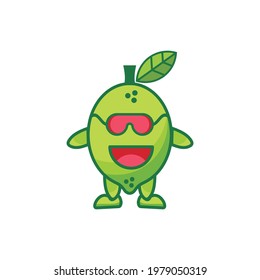 Lime character cartoon getting the idea, cute style , sticker, logo Premium Vector
