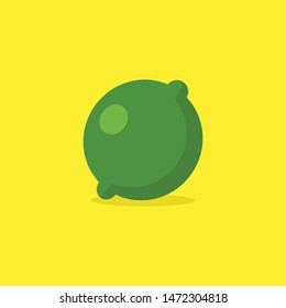 Lime citric fruit vector illustration. Flat style design.