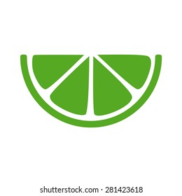 Lime citrus slice flat vector icon for apps and websites