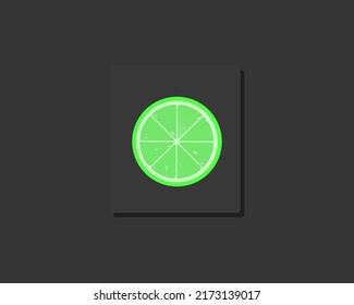 Lime, coated in green, on a black background