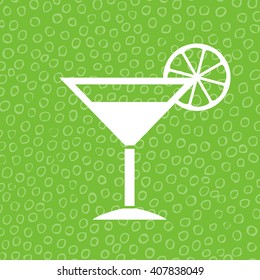 Lime cocktail icon vector illustration isolated on green background