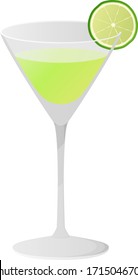 Lime cocktail isolated vector illustration