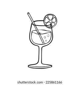 Lime cocktail, vector illustration