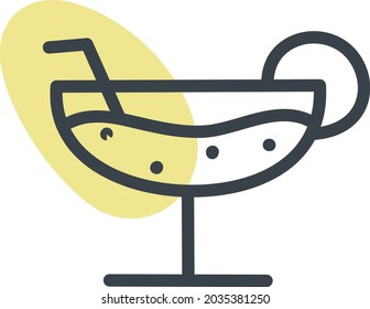 Lime coctail, illustration, vector, on a white background.