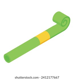 Lime color blower icon isometric vector. Party tool blow. Carnival event