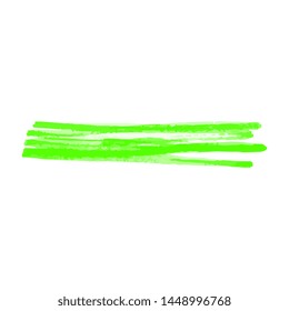 Lime color marker scribble line or stain realistic style, vector illustration isolated on white background. Green hand drawn highlighter pen stroke or felt tip trace