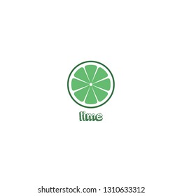 Lime colored logo. Isolated lime on white background. EPS 10. Vector illustration