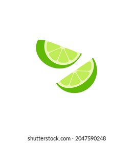 Lime cut pieces vector illustration isolated on white background