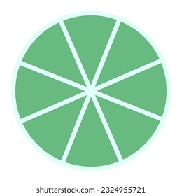 Lime cutaway brochure element design. Green colored citrus fruit. Vector illustration with empty copy space for text. Editable shapes for poster decoration. Creative and customizable frame