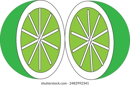Lime cutting art design illustration 