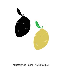 lime doodle icon vector hand drawing 