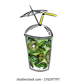 lime drink cup with straw
