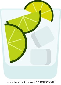 Lime drink flat illustration on white